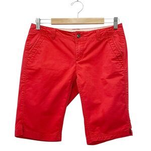 The North Face Women’s Red Bermuda Shorts Size 4 Regular Cotton Blend Casual